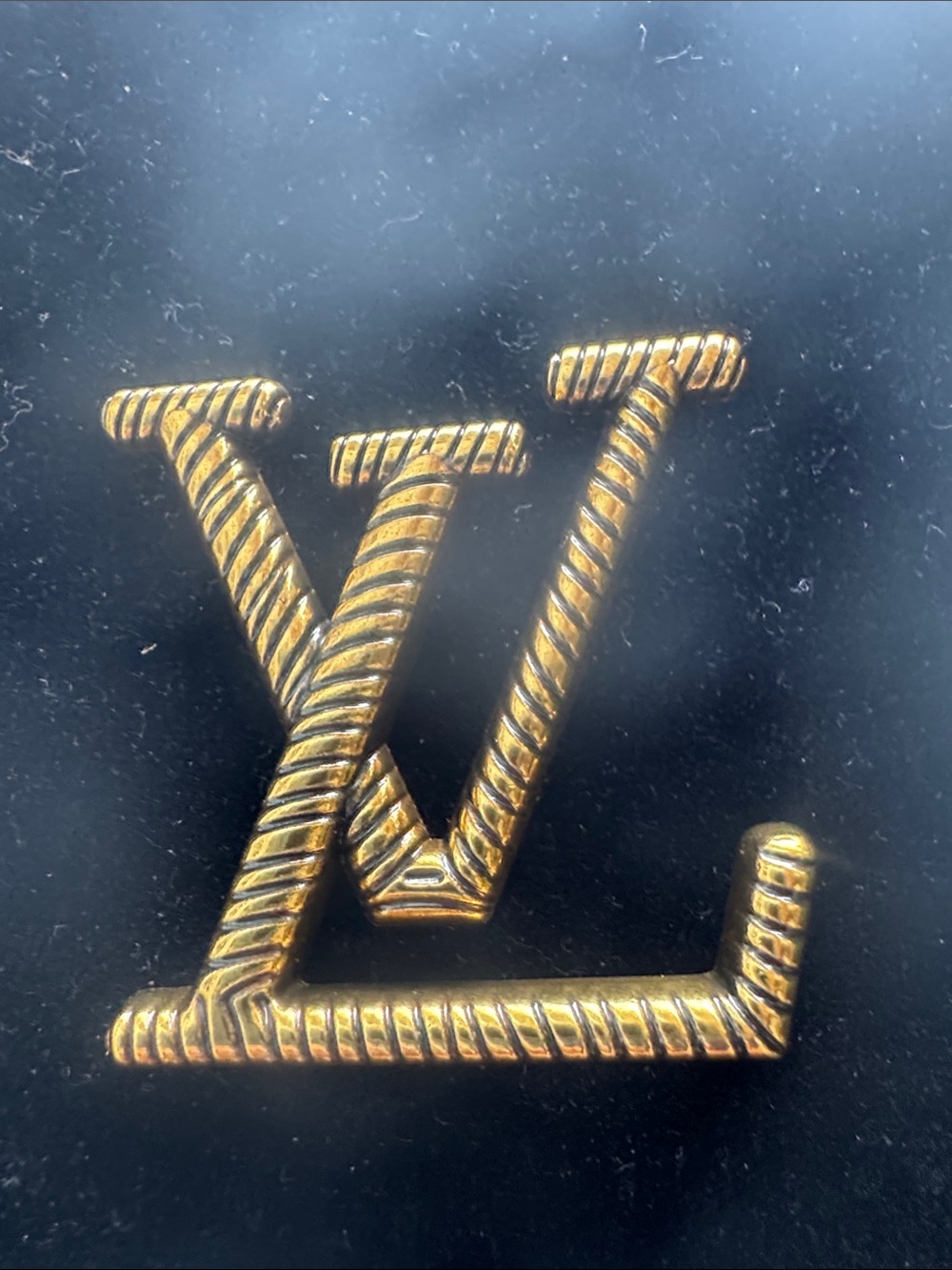 Brooch Gold tone Twisted Rope LV Logo Pin